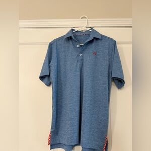 Bald Head Blues Men's Small Blue Performance Golf Polo Shirt Peter millar